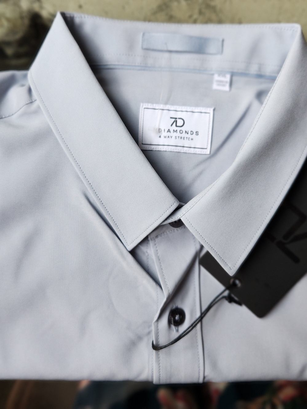 7 Diamonds Mens Grant Solid Stretch Performance Short Sleeve Shirt XXL NWT Blue - Picture 10 of 11